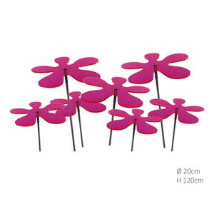 Cazador Del Sol - 7 Stuks! Zonnevanger Lotta Rood-Roze (kleur fuchsia) 120 cm