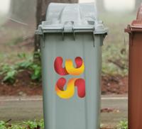 Container sticker Rode en gele cijfers