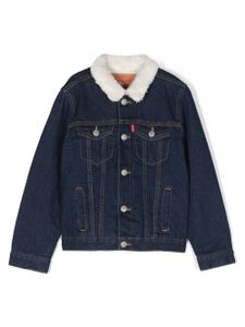 Levi's Kids veste en jean à col contrastant - Bleu