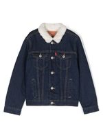 Levi's Kids veste en jean à col contrastant - Bleu