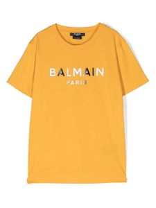 Balmain Kids t-shirt en coton à logo imprimé - Orange