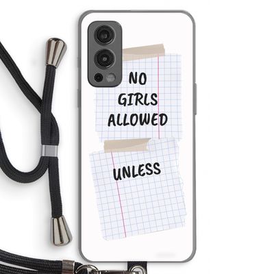 No Girls Allowed Unless: OnePlus Nord 2 5G Transparant Hoesje met koord
