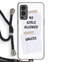 No Girls Allowed Unless: OnePlus Nord 2 5G Transparant Hoesje met koord