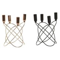 Kroonkandelaar DKD Home Decor Zwart Gouden Metaal Modern 20 x 20 x 23 cm (2 Stuks)
