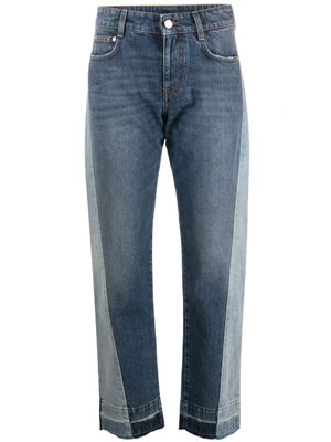 Stella McCartney pantalon droit à design colour block - Bleu