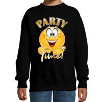 Verkleed sweater voor kinderen - party time emoji - zwart - themafeesten/Carnaval