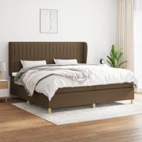 Boxspring met matras stof donkerbruin 200x200 cm