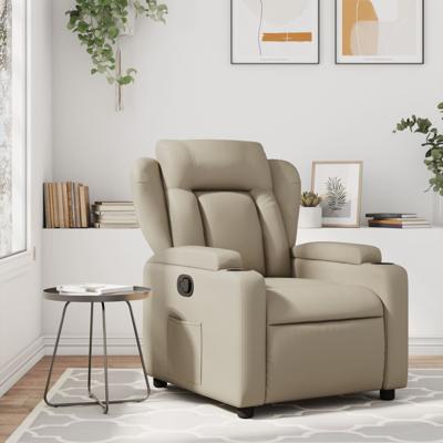 Fauteuil verstelbaar kunstleer cappuccinokleurig