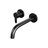 Brauer Black Edition Wastafelmengkraan inbouw - gebogen uitloop rechts - hendel plat smal - model D2 - mat zwart 5-S-083-B4-65