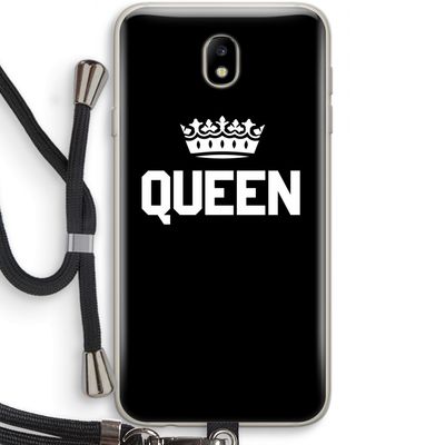 Queen zwart: Samsung Galaxy J7 (2017) Transparant Hoesje met koord