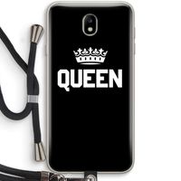Queen zwart: Samsung Galaxy J7 (2017) Transparant Hoesje met koord