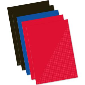 Pakket van 5x stuks schoolschriften - A4 ruitjes/wiskunde - gekleurd - schriften voordeelset