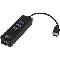 ACT Connectivity AC6310 USB Hub 3.2 met 3 USB-A poorten en ethernet usb-hub - thumbnail