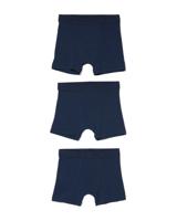 HEMA Kinder boxers basic stretch katoen - 3 stuks blauw (blauw)