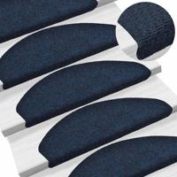 VidaXL Trapmatten zelfklevend 10 stuks 65x21x4 cm marineblauw halfrond groot