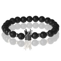 Memphis kralen armband Lavasteen Crown Black