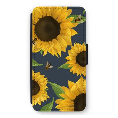 Sunflower and bees: iPhone 11 Flip Hoesje
