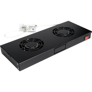 ROLINE 19-inch ventilatorunit 2 ventilatoren, Thermostaat zwart