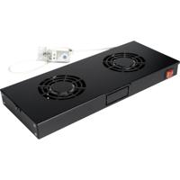 ROLINE 19-inch ventilatorunit 2 ventilatoren, Thermostaat zwart