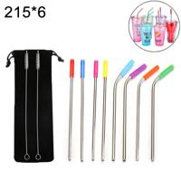 8 stuks herbruikbare siliconen Tips RVS drinken rietjes + 2 stk Cleaner penselen Set Kit met Cashmere tas 215 * 6mm 8 stuks herbruikbare siliconen Tips RVS drinken rietjes + 2 stk Cleaner penselen Set Kit met Cashmere tas 215 * 6mm