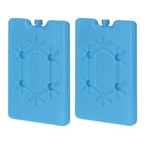 2x stuks Koelelementen 400 ml 10 x 16 cm blauw - Koelelementen