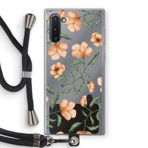 Peachy flowers: Samsung Galaxy Note 10 Transparant Hoesje met koord