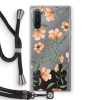 Peachy flowers: Samsung Galaxy Note 10 Transparant Hoesje met koord