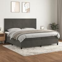 Boxspring met matras fluweel donkergrijs 200x200 cm