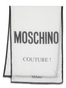 Moschino écharpe à logo imprimé - Blanc