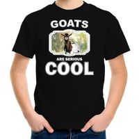 Dieren gevlekte geit t-shirt zwart kinderen - goats are cool shirt jongens en meisjes - thumbnail