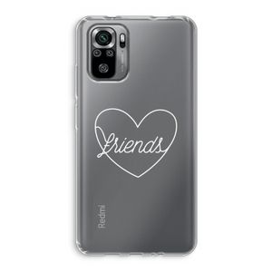Friends heart pastel: Xiaomi Redmi Note 10S Transparant Hoesje