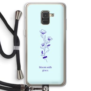 Bloom with grace: Samsung Galaxy A8 (2018) Transparant Hoesje met koord