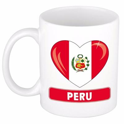 Koffie mok met vlag Peru - drinkbeker - Peruaanse vlag - 300 ml - supporters Koffie mok met vlag Peru - drinkbeker - Peruaanse vlag - 300 ml - supporters