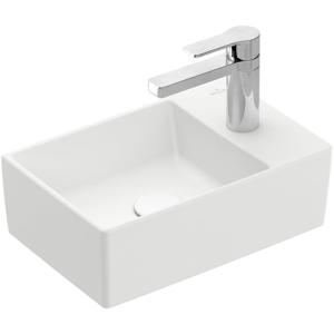 Villeroy & Boch Memento 2.0 fontein onderzijde geslepen 40x26cm zonder overloop 1 kraangat ceramic+ stone white 43234GRW