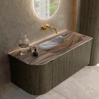 Badmeubel Mondiaz Kurve-Dlux | 105 cm | Meubelkleur Shadow | Wastafelkleur Sombra | Solid surface | Wasbak rechter zijde spoelbak | Zonder kraangat(en) Badmeubel Mondiaz Kurve-Dlux | 105 cm | Meubelkleur Shadow | Wastafelkleur Sombra | Solid surface | Wasbak rechter zijde spoelbak | Zonder kraangat(en)
