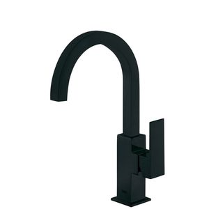 Wastafelmengkraan Tres Cuadro Exclusive 1-Hendel Uitloop Gebogen 20 cm Vierkant Mat Zwart