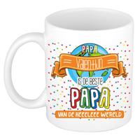 Naam mok papa Valentijn - wit - de beste - keramiek - 300 ml - Vaderdag/verjaardag