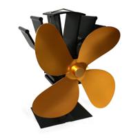 YL603 eco-vriendelijke aluminiumlegering Warmteaangedreven kachel ventilator met 4 bladen voor hout/gas/pellet kachels (goud)