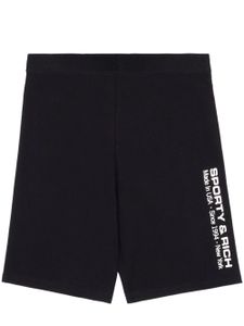 Sporty & Rich short de cyclisme à logo imprimé - Noir