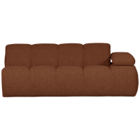 Woood Mojo 2-zits bank arm rechts bouclé Roestbruin Melange
