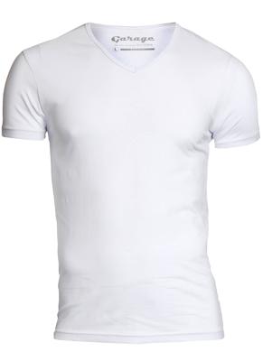 Garage Bodyfit T-shirt V-neck Basic T-shirts White