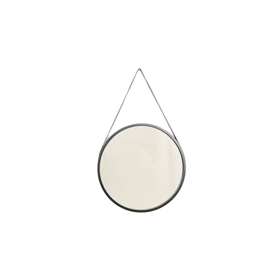 Spiegel rond metaal zwart