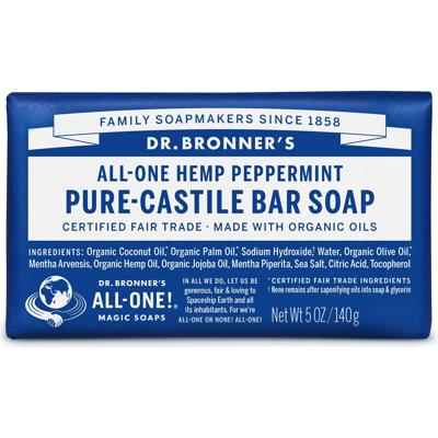 Dr. Bronner's Peppermint Pure-Castile Bar Soap 140gr