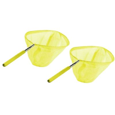 Visnet/schepnet - 2x - neon geel - metaal - 86 cm