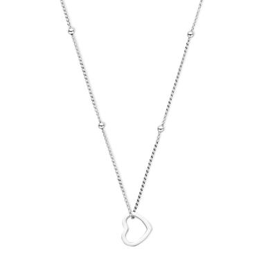 Gerhodineerd 925 Zilveren Collier met Hartje | Elegant en Romantisch