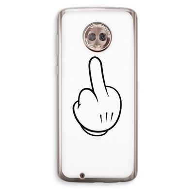 Middle finger white: Motorola Moto G6 Transparant Hoesje