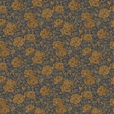Dutch Wallcoverings Rosenlycka - Roses Blue/Brown - Blauw/Terra