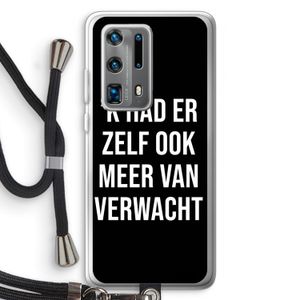 Meer verwacht - Zwart: Huawei P40 Pro Plus Transparant Hoesje met koord