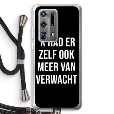 Meer verwacht - Zwart: Huawei P40 Pro Plus Transparant Hoesje met koord