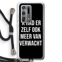 Meer verwacht - Zwart: Huawei P40 Pro Plus Transparant Hoesje met koord